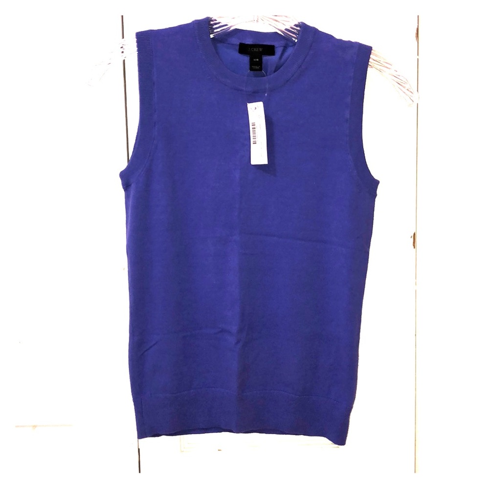 NWT J Crew Purple Sleeveless Sweater XXS